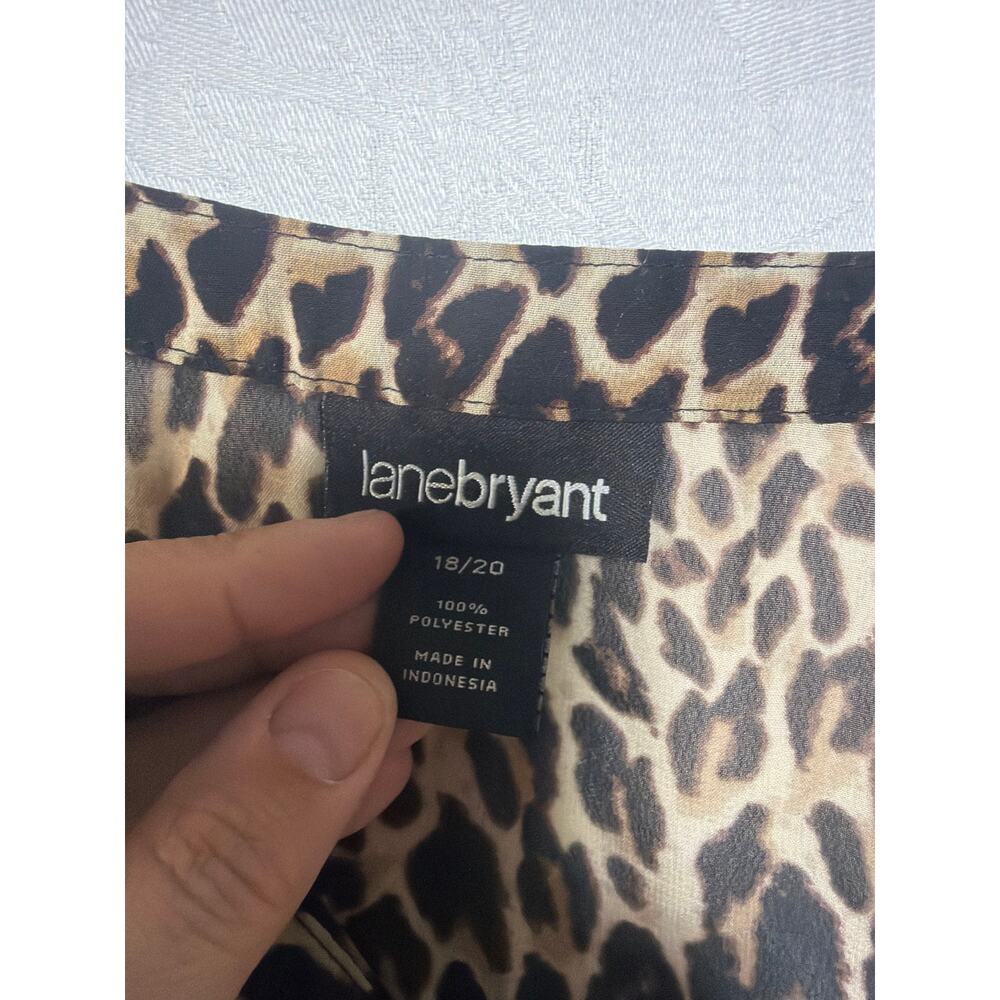 Lane Bryant Top 18 20 Sheer Animal Print Blouse Burgundy Knit Turtleneck LotOf 2 - Picture 6 of 16